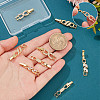 8Pcs 4 Styles Rack Plating Brass Clear Cubic Zirconia Watch Band Clasps KK-BC0009-76G-3