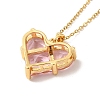 Pink Cubic Zirconia Pendant Necklace LS-NJEW-H161-01A-3