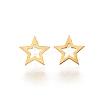 304 Stainless Steel Tiny Hollow Out Star Stud Earrings for Women STAS-A065-01G-2