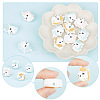12Pcs 4 Colors Unicorn Silicone Focal Beads SIL-GO0001-26-3