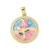 Brass Enamel Pendants KK-D358-01C-G-1