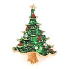Christmas Tree Theme Zinc Alloy with Rhinestone Brooches JEWB-B018-02G-01-1