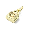 Brass Micro Pave Claer Cubic Zirconia Charms KK-H475-50G-09-2