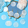 100Pcs Natural Capiz Shell Disc Connector Charms BSHE-SC0001-33-5