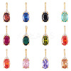 11Pcs 11 Colors Brass Micro Pave Cubic Zirconia Pendants KK-TA0001-97-3