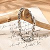 304 Stainless Steel Rhombus Link Chain Bracelets for Women Men BJEW-F488-60P-2