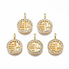 Brass Micro Pave Clear Cubic Zirconia Pendants KK-Q277-010-NF-1