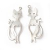 Rack Plating Brass Kitten Pendants KK-F772-16P-2