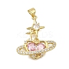 Brass Micro Pave Cubic Zirconia Pendants KK-K401-02B-G-1