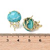 Brass Micro Pave Cubic Zirconia Stud Earring Findings with Natural Turquoise KK-Z096-05G-12-3