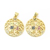 Brass Micro Pave Cubic Zirconia Pendants KK-H441-32G-2