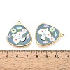 Printed Style 304 Stainless Steel Triangle with Dove Pendants STAS-T071-28B-G-3