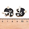 Rack Plating Alloy Enamel Pendants ENAM-N056-388KCG-01-3