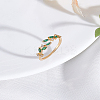 1Pc Brass Micro Pave Cubic Zirconia Cuff Rings for Women RJEW-LP0002-23E-3