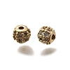 Brass Micro Pave Cubic Zirconia Beads KK-Z126-12G-1