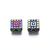 Rack Plating Rainbow Color Alloy Beads PALLOY-S180-357-2