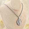 201 Stainless Steel Embossed Virgin Mary Pendant Rope Chain Necklaces NJEW-S387-08P-2