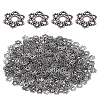 450Pcs 6-Petal Tibetan Style Alloy Hollow Flower Bead Caps TIBE-LP0001-02-1