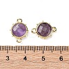 Brass Natural Amethyst Connector Charms KK-Z096-01G-03-3