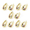Colorful Cubic Zirconia Twist Teardrop Stud Earrings EJEW-H092-05G-3