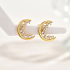 Fashionable Moon Brass Stud Earrings LQ5104-3