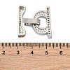 Brass Micro Pave Clear Cubic Zirconia Fold Over Clasps KK-P291-13P-3