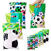30Pcs 3 Style Rectangle Plastic Football Printed Gift Storage Bags with Hole Handles ABAG-TA0001-82-1