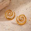 304 Stainless Steel Rhinestone Vortex Spiral Stud Earrings EJEW-K314-01G-1