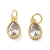Brass Micro Pave Cubic Zirconia Charms KK-C092-09G-1