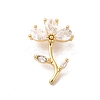 Rack Plating Brass Micro Pave  Cubic Zirconia Pendants KK-B068-23G-1