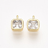 Brass Cubic Zirconia Charms LS-KK-T038-555G-NF-1