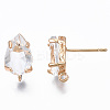 Transparent Brass Stud Earring Findings KK-S365-005-A01-3