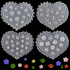 4Pcs 4 Styles Heart Silicone Carved Molds MRMJ-SC0001-48-1
