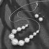 Round Plastic Imitation Pearl
Stud Earrings & Necklaces Sets SJEW-Q001-01P-1
