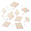 DIY Rhombus Shape Natural Wood Pendants Earring Making Kits DIY-YS0001-14-3
