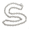 Brass Twisted Cable Chain Necklaces with OT Clasps for Men Women NJEW-G160-11P-4