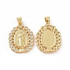 Brass Micro Pave Clear Cubic Zirconia Pendants ZIRC-F135-21G-1