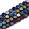 Electroplate Opaque Solid Color Glass Beads Strands EGLA-T020-07-3