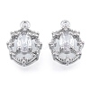 Brass Micro Pave Clear Cubic Zirconia Charms KK-N216-562P-2