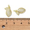 Rack Plating Brass Micro Pave Clear Cubic Zirconia Pendants KK-R157-08G-3