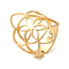 Hollow Flower 304 Stainless Steel Adjustable Rings for Women LS-RJEW-N048-06G-1