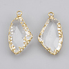 Brass Glass Pendants KK-T035-53-2