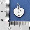 925 Sterling Silver Heart with Capital Letter Charms STER-S009-13S-S-3
