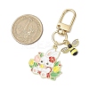 Rabbit Bees Alloy Enamel Pendant Decorations HJEW-JM02701-01-3