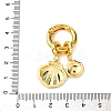 Brass Micro Pave Clear Cubic Zirconia and Enamel Double Shell Shape Pendant Decorations KK-C119-04G-01-3