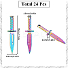 24Pcs Rainbow Color Alloy Pendants FIND-SC0009-60-2