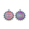 Ion Plating(IP) 304 Stainless Steel Pendant Rhinestone Settings STAS-B032-35MC-2