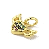 Real 18K Gold Plated Brass Pave Cubic Zirconia Pendants KK-M283-08C-02-2