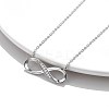 8-Shaped Rhodium Plated 925 Sterling Silver Cubic Zirconia Pendant Necklaces for Women NJEW-BB72241-6