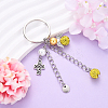 Glass Pearl & Alloy Keychian KEYC-YW00155-07-1